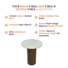 Dale Wooden Side Table - Side Tables - Gharaana