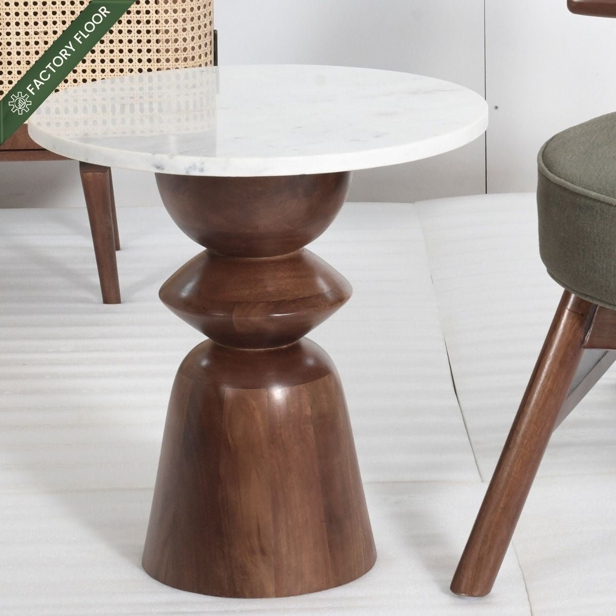 Abby Armchairs with Saaya Side Table Combo (Set of 3) - Armchairs - Gharaana
