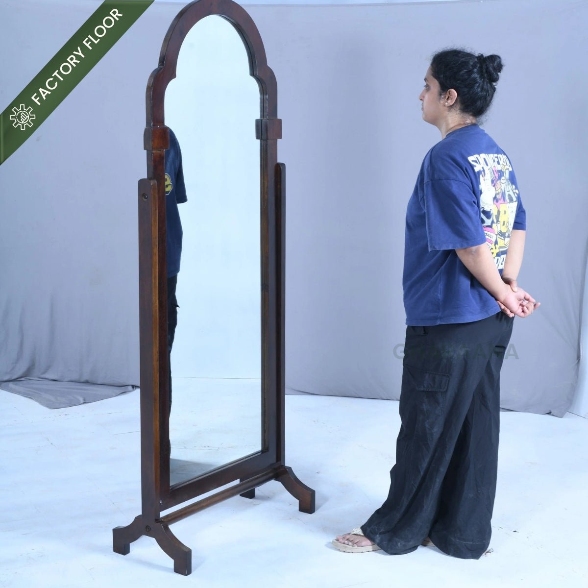 Jharokha Wooden Full-Length Cheval Mirror - Mirrors - Gharaana