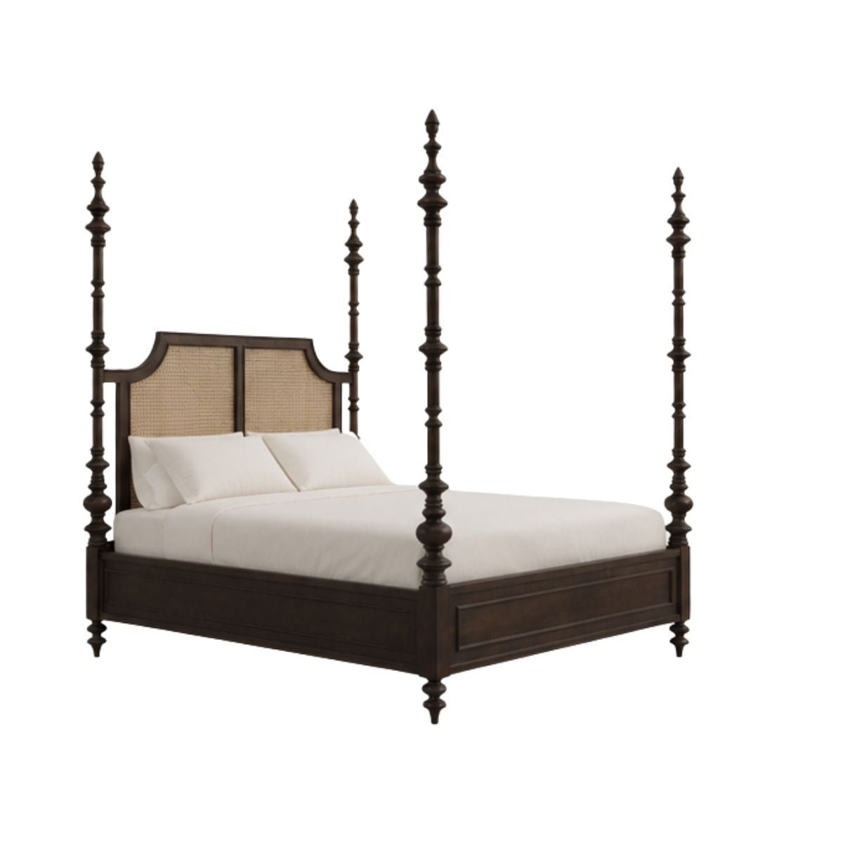 Maison 100% Solid Wood Cane Poster Bed - Beds - Gharaana