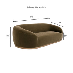 Mira Wooden Upholstered Sofa