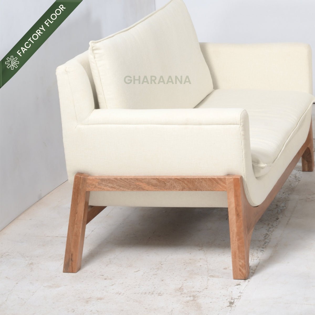 Raya Custom Wooden Upholstered Sofa - Sofas - Gharaana