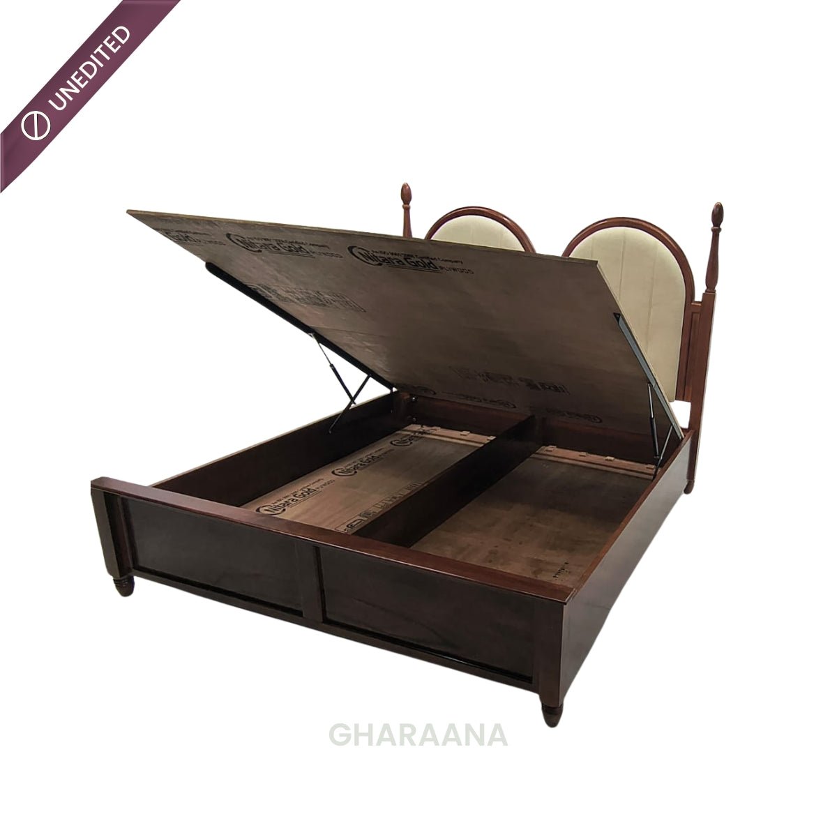 Vyas 100% Solid Wood Upholstered Bed - Beds - Gharaana