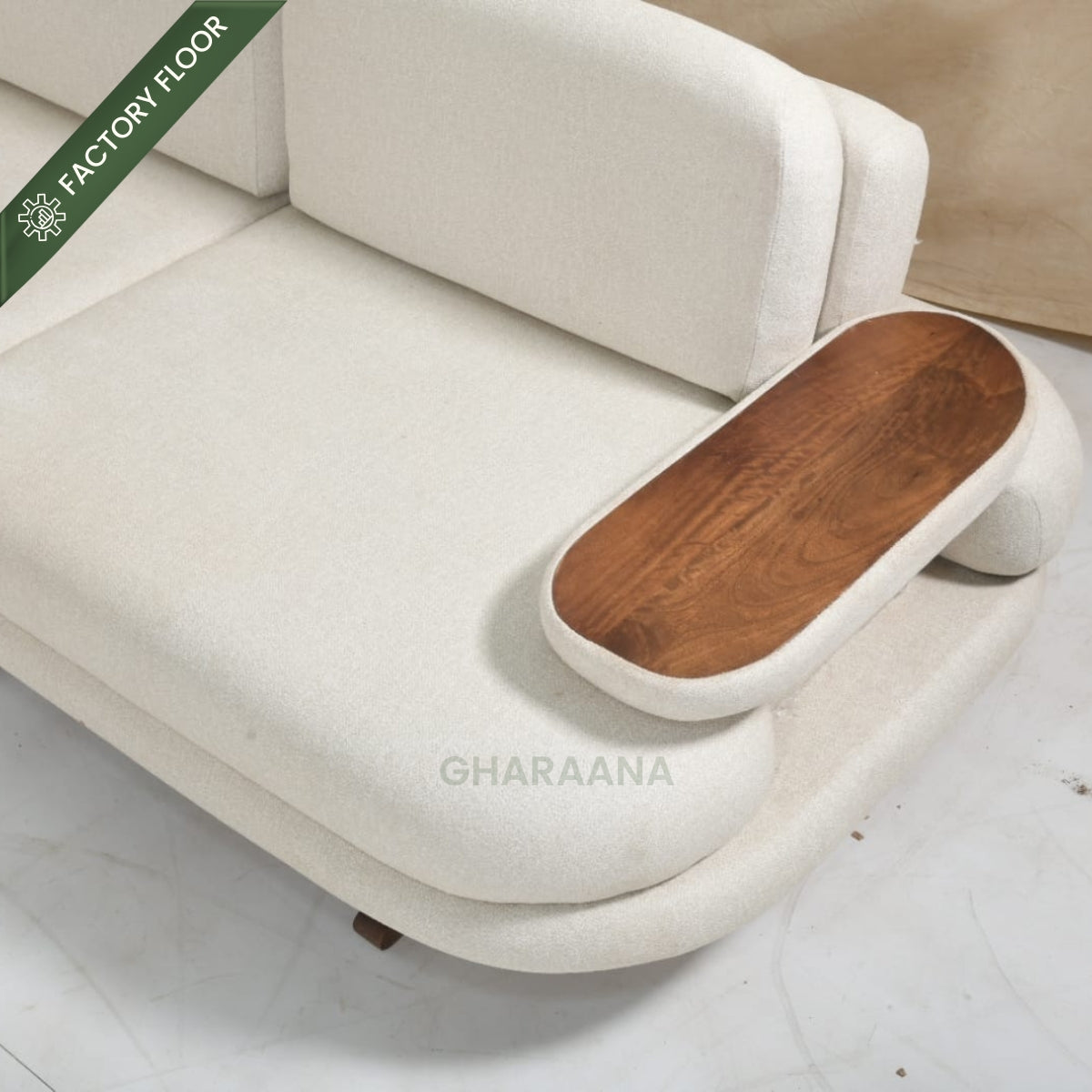 Monarch Wooden Upholstered L-Shaped Sofa Set (Left Aligment)