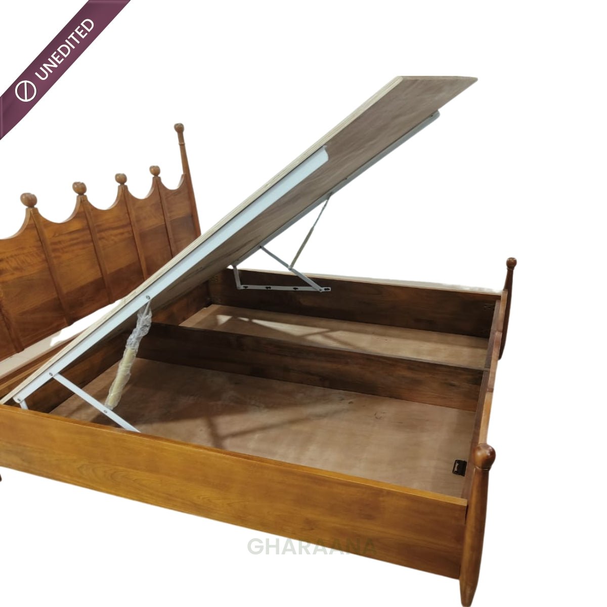Lavanya 100% Solid Wood Bed - Beds - Gharaana