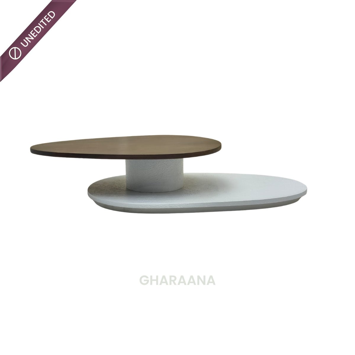 Swivel Rotating 2-Tier Solid Wood Centre Table - Centre Tables - Gharaana