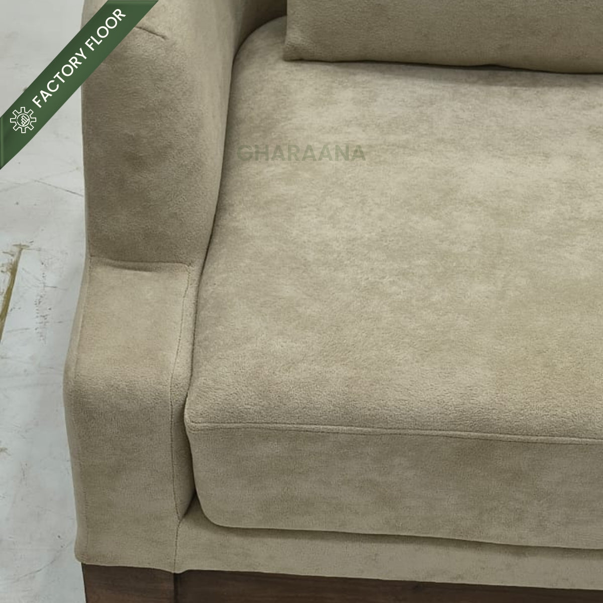 Nestra Plush Wooden Upholstered Sofa Set - Sofas - Gharaana