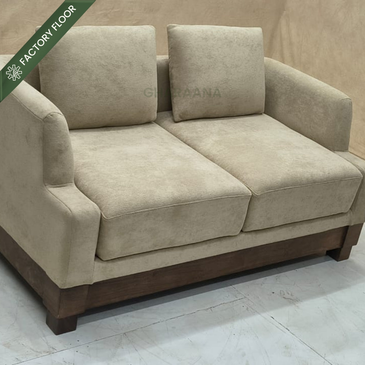 Nestra Plush Wooden Upholstered Sofa Set - Sofas - Gharaana