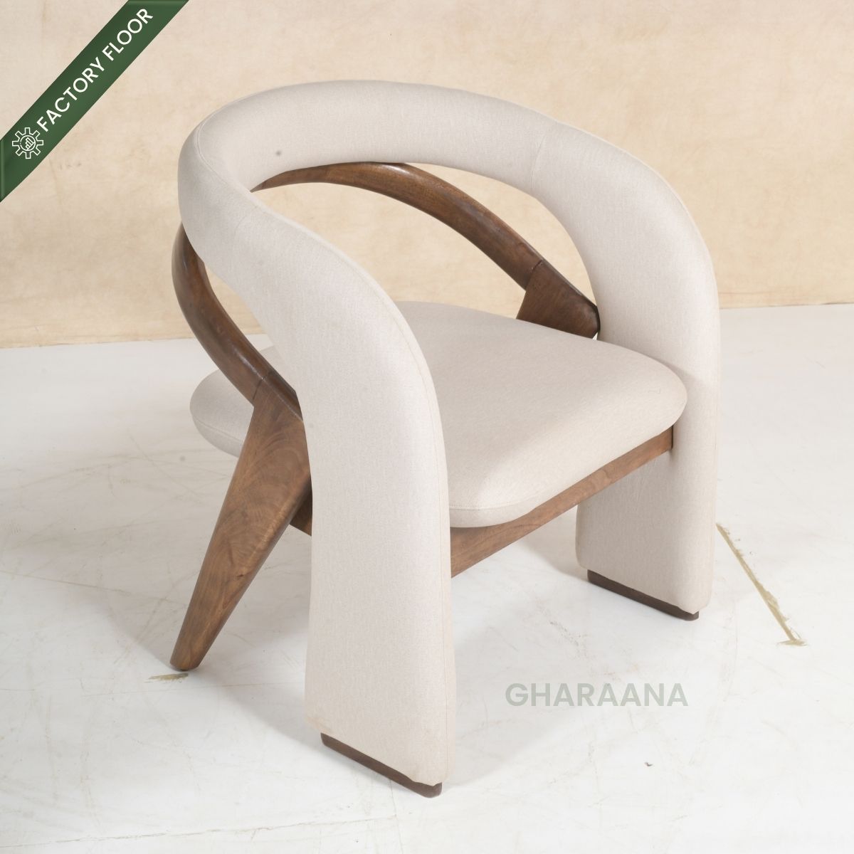 Ramya Armchairs with Dove Side Table Combo (Set of 3) - Armchairs - Gharaana