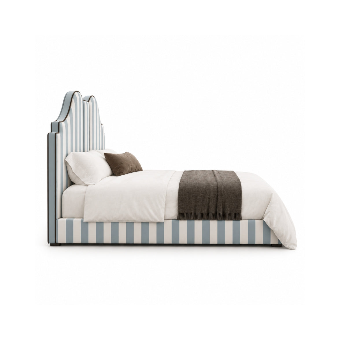 Archie 100% Solid Wood Upholstered Bed