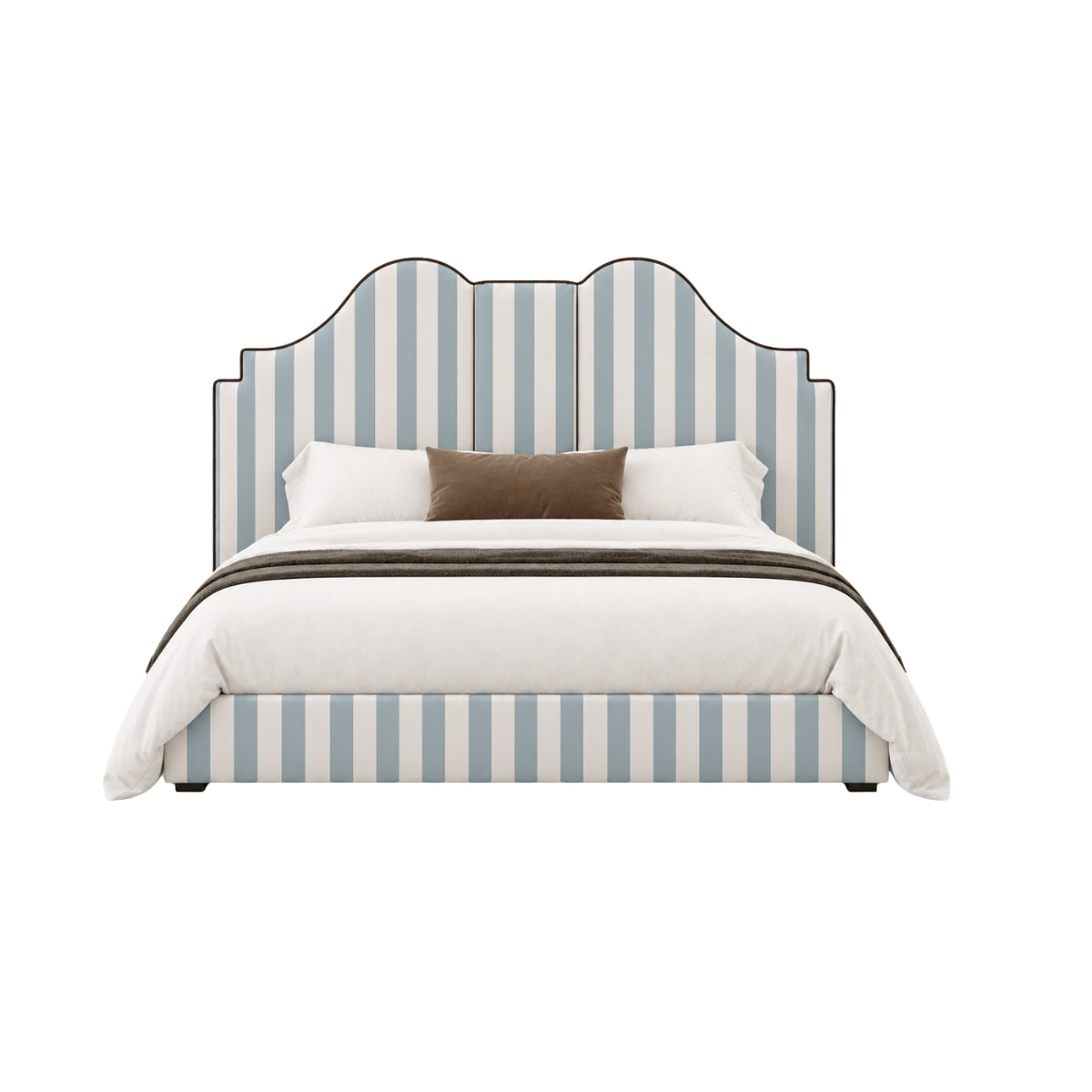 Archie 100% Solid Wood Upholstered Bed