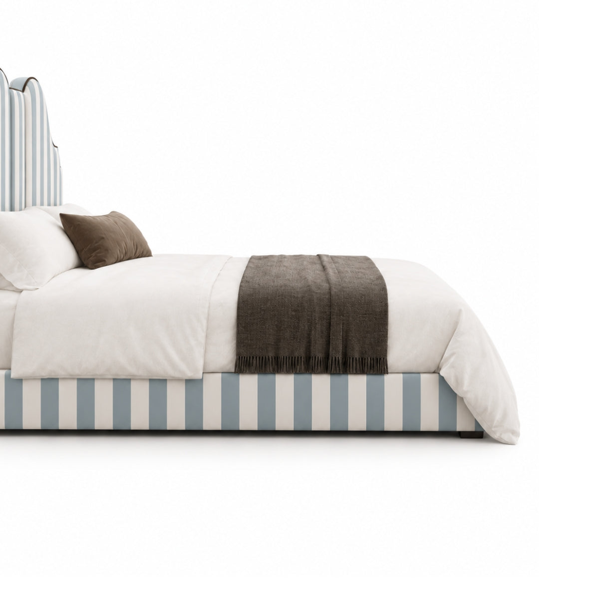 Archie 100% Solid Wood Upholstered Bed