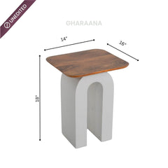 Veda Armchair with Vaayu Side Table Combo (Set of 2) - Armchairs - Gharaana
