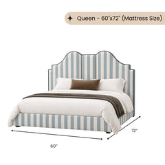 Archie 100% Solid Wood Upholstered Bed
