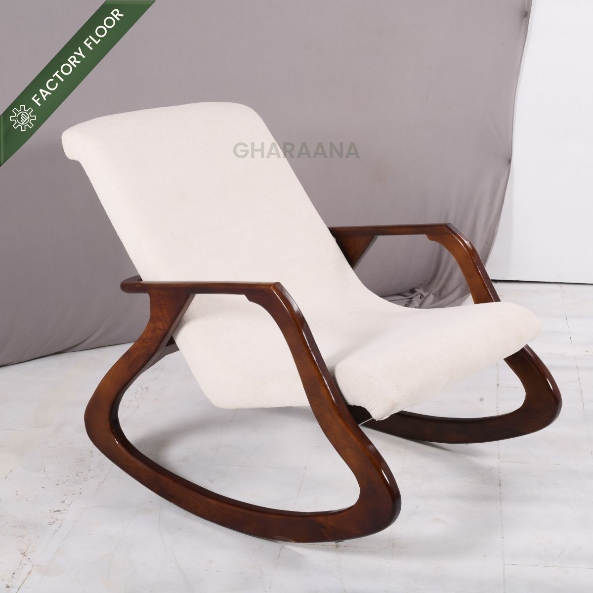 Panache Wooden Rocking Chair - Armchairs - Gharaana