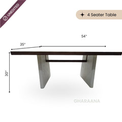 Vaayu Wooden Dining Table Set - Dining Set - Gharaana