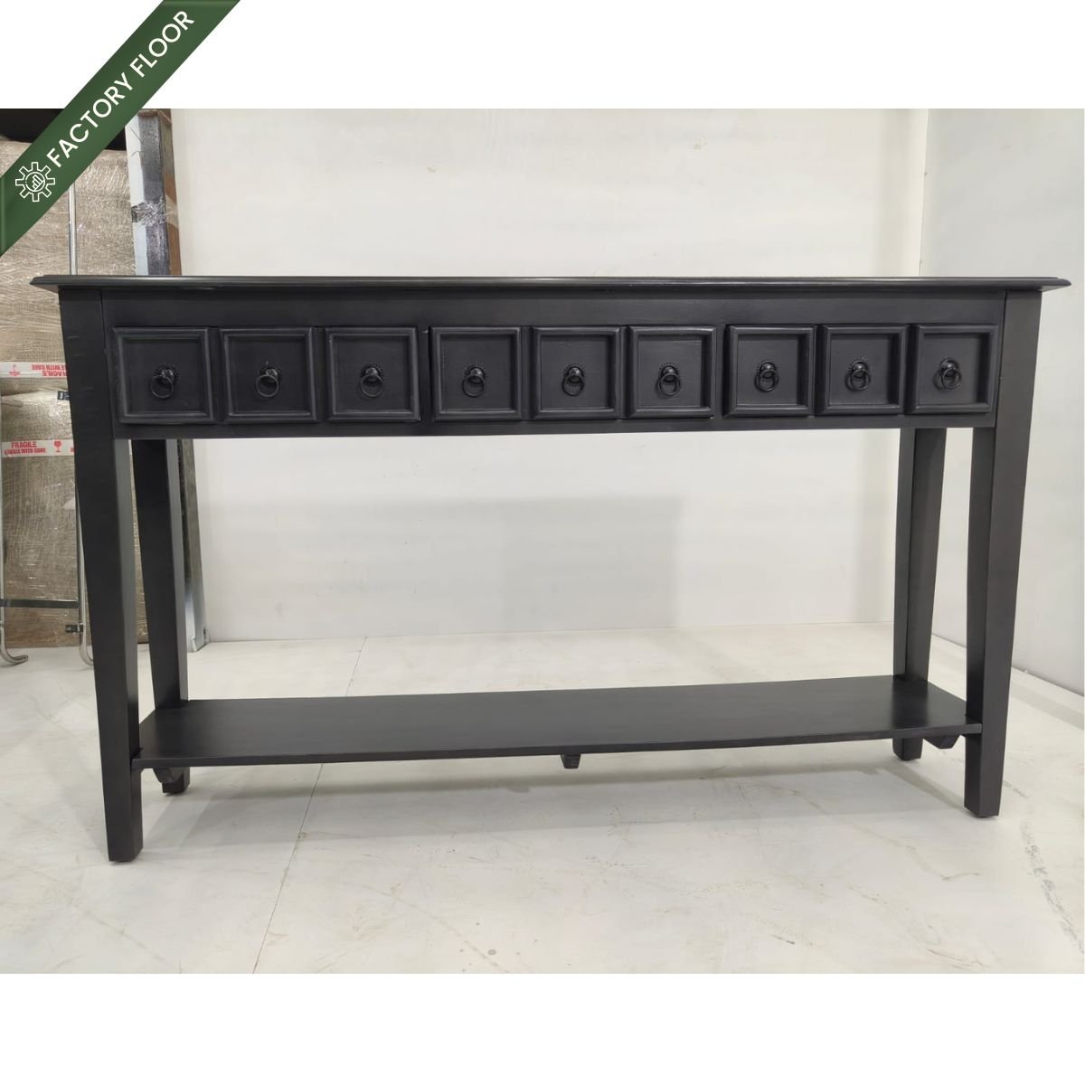 Ella Wooden Console Table_Noir Black - Console Tables - Gharaana