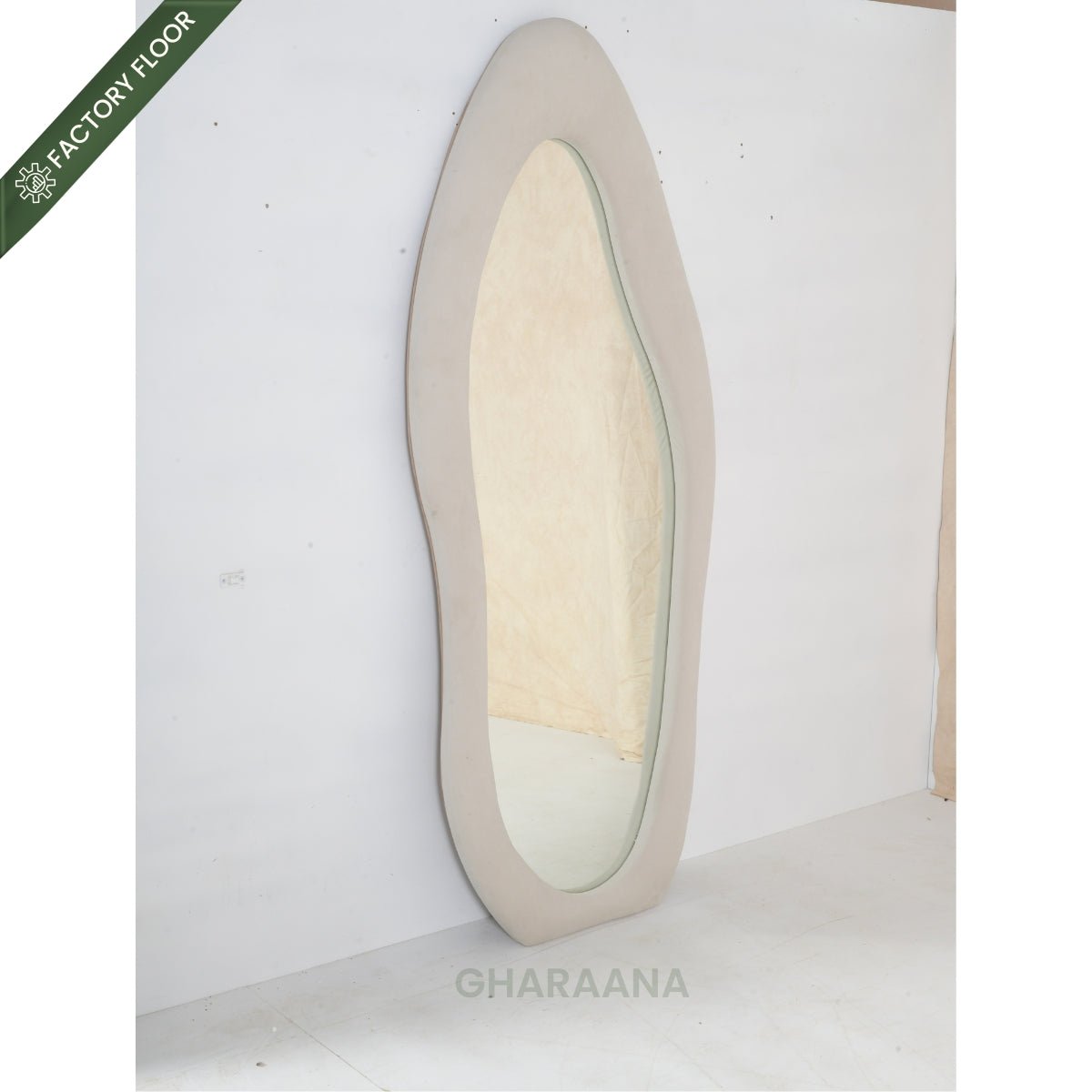 Arth Upholstered 5.5FT Floor Mirror - Mirrors - Gharaana