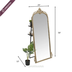 Victorian Arched Full-length Mirror with Stand - Mirrors - Gharaana