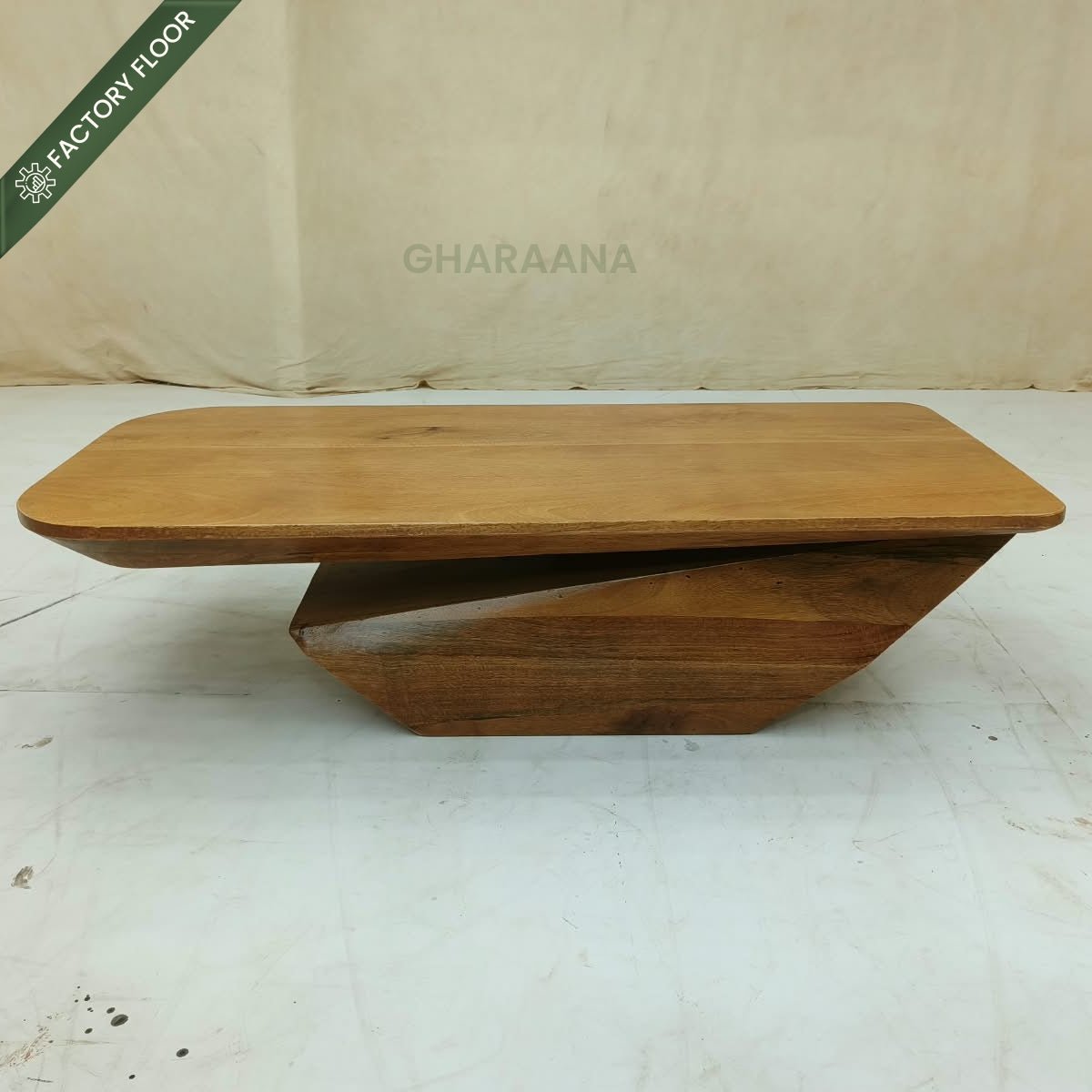 Gravity Modern Solid Wood Coffee Table - Large - Centre Tables - Gharaana
