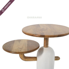 Aurum Wooden Side Table - Side Tables - Gharaana