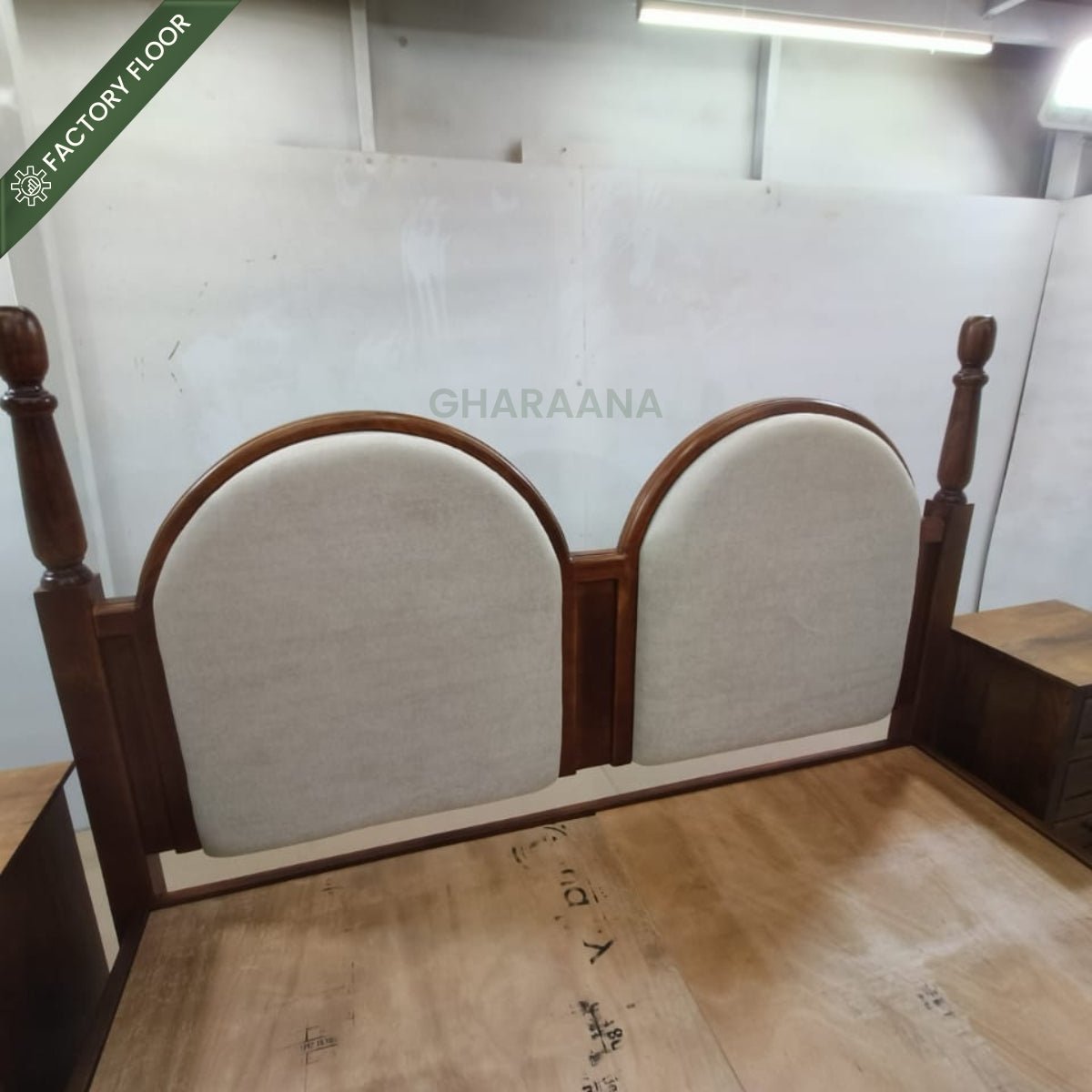 Vyas 100% Solid Wood Upholstered Bed - Beds - Gharaana