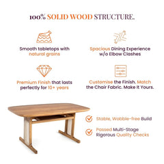 Harmony Wooden Dining Table Set - Dining Set - Gharaana