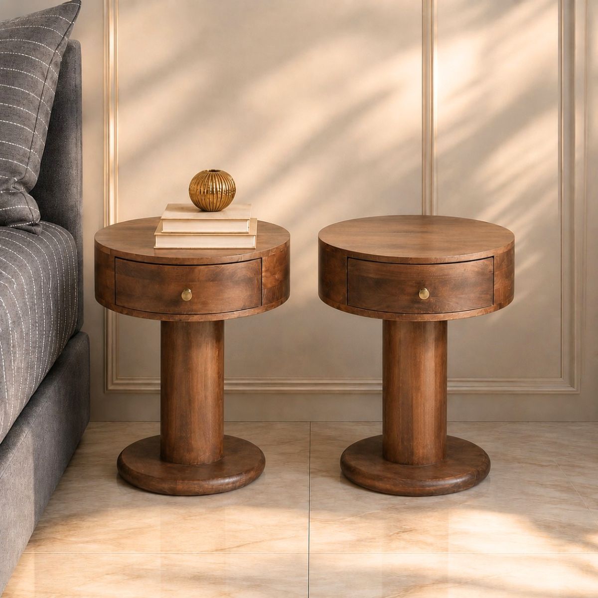 Avo Wooden Bedside Table - Bedsides - Gharaana
