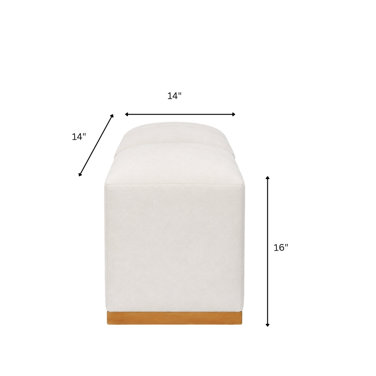 Milo Plush Wooden Ottoman
