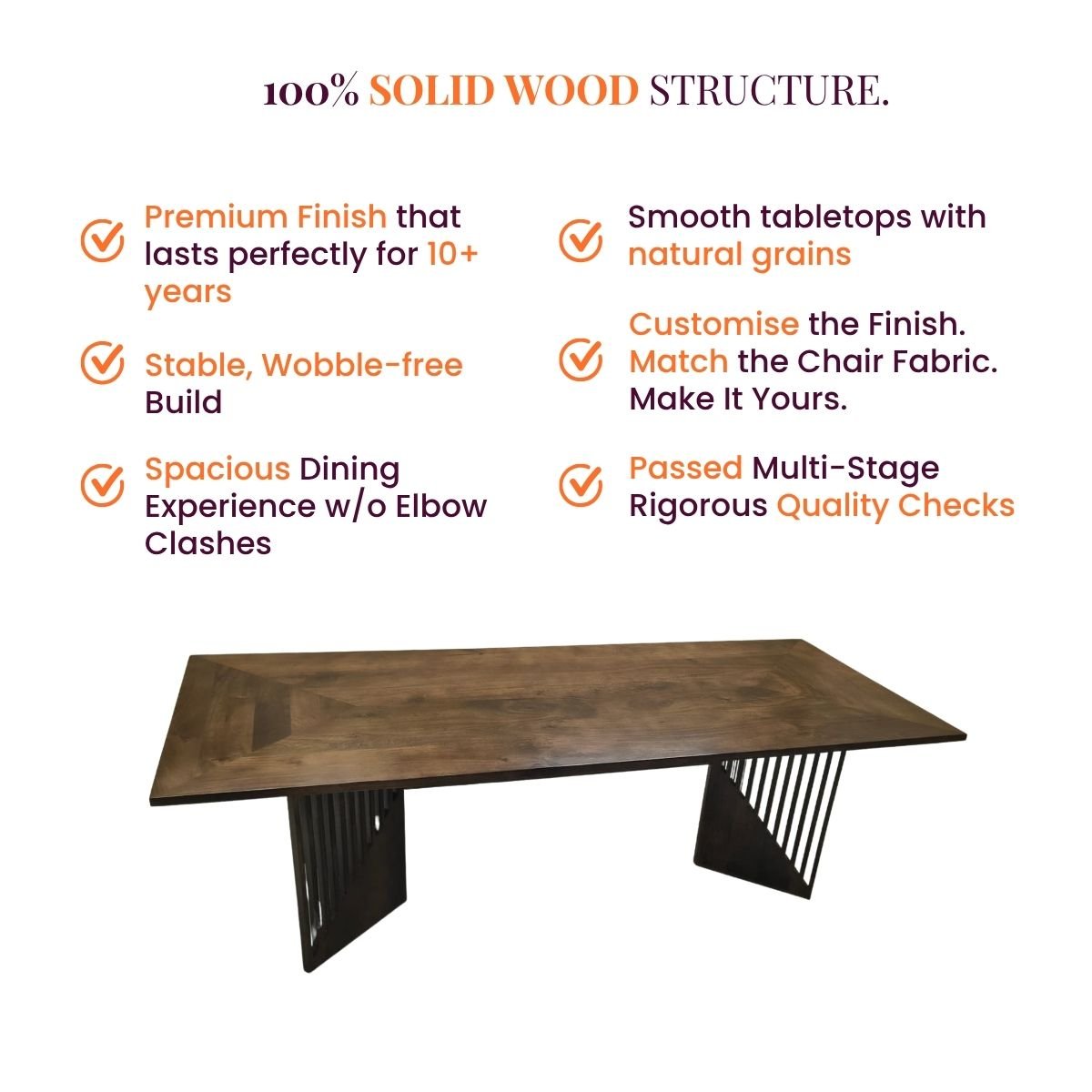 Rida Wooden Dining Table Set with chairs - Dining Set - Gharaana