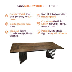 Rida Wooden Dining Table Set with chairs - Dining Set - Gharaana