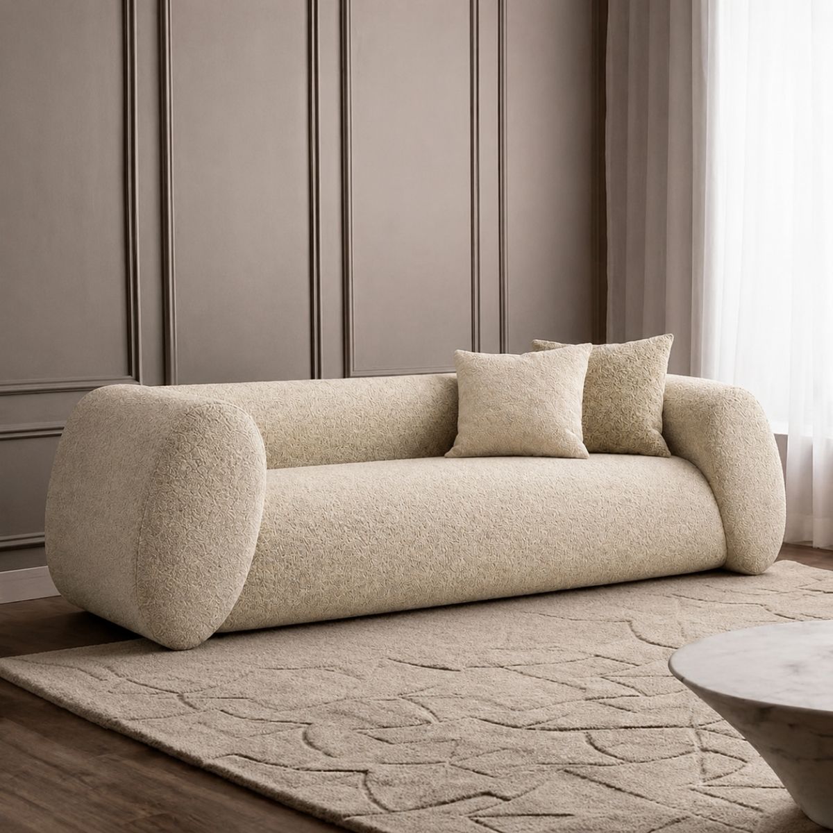 Avelline Custom Wooden Upholstered Sofa - Sofas - Gharaana