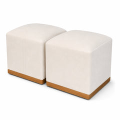 Milo Plush Wooden Ottoman