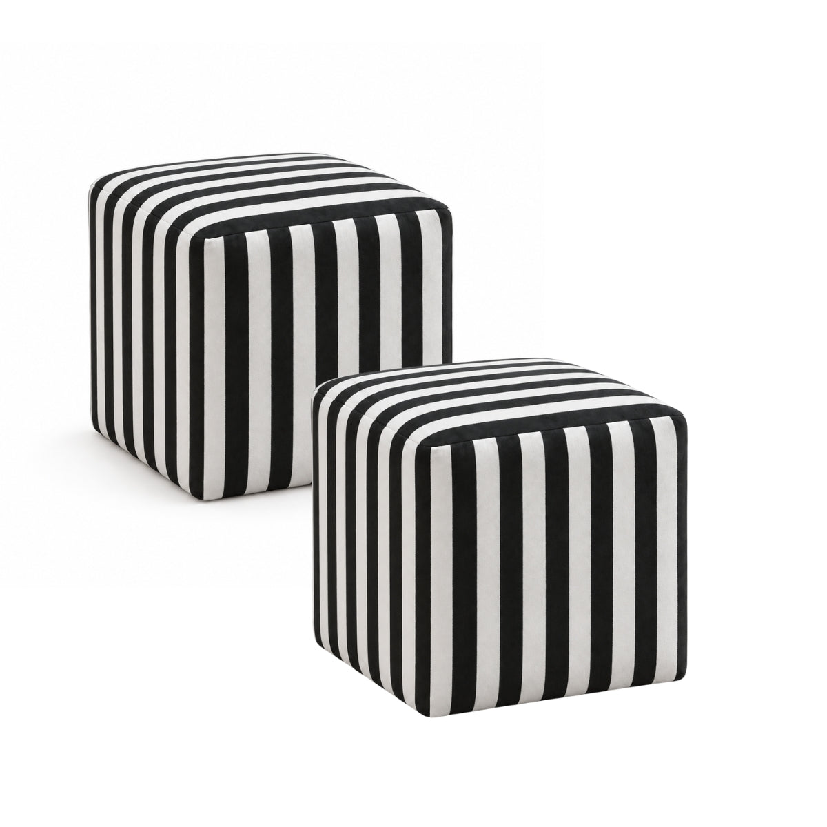 Astera Plush Wooden Ottoman