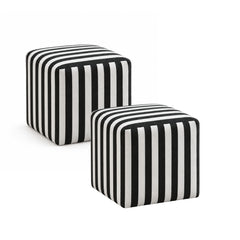 Astera Plush Wooden Ottoman