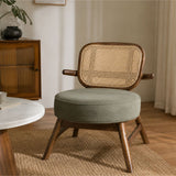 Abby Wooden Plush Armchair - Armchairs - Gharaana