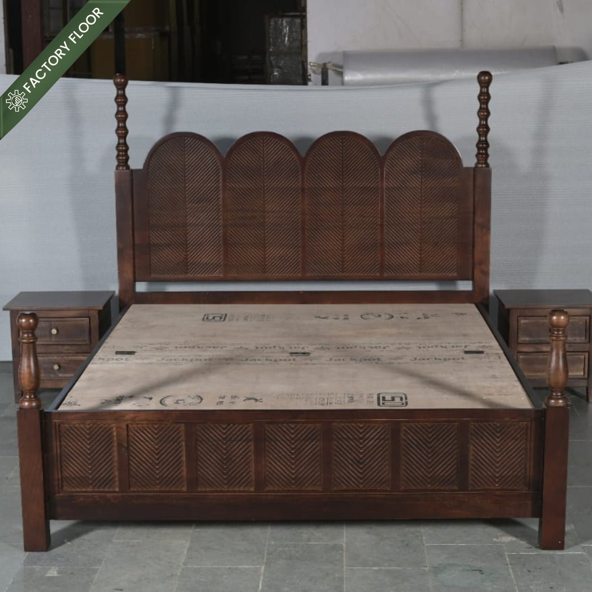 Kavya 100% Solid Wood Bed - Beds - Gharaana