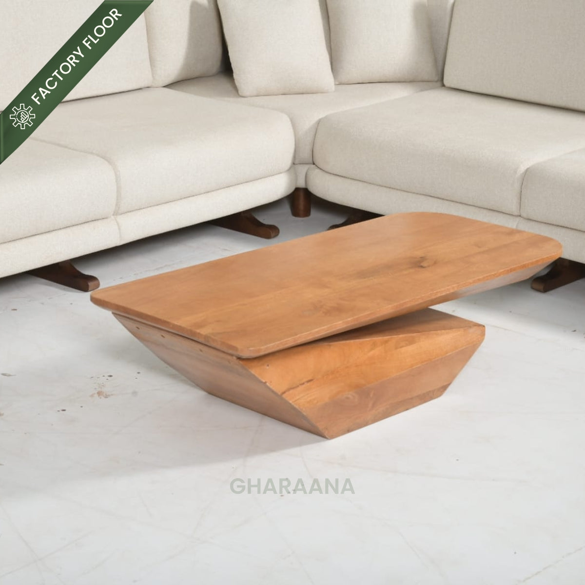 Monarch Wooden Upholstered L-Shaped Sofa Set (Left Aligment)