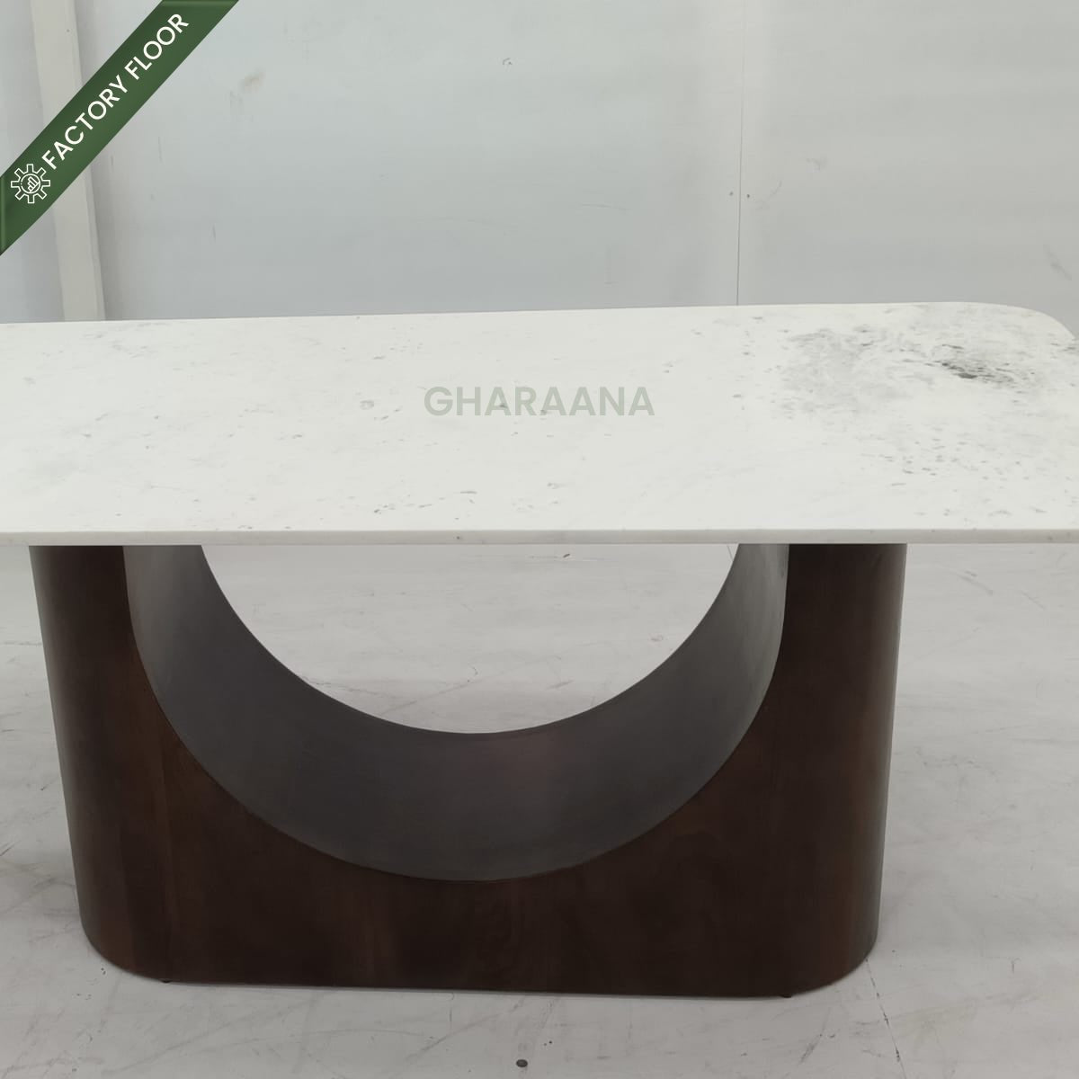 Bruno Marble-Top Wooden Dining Table Set - Dining Set - Gharaana