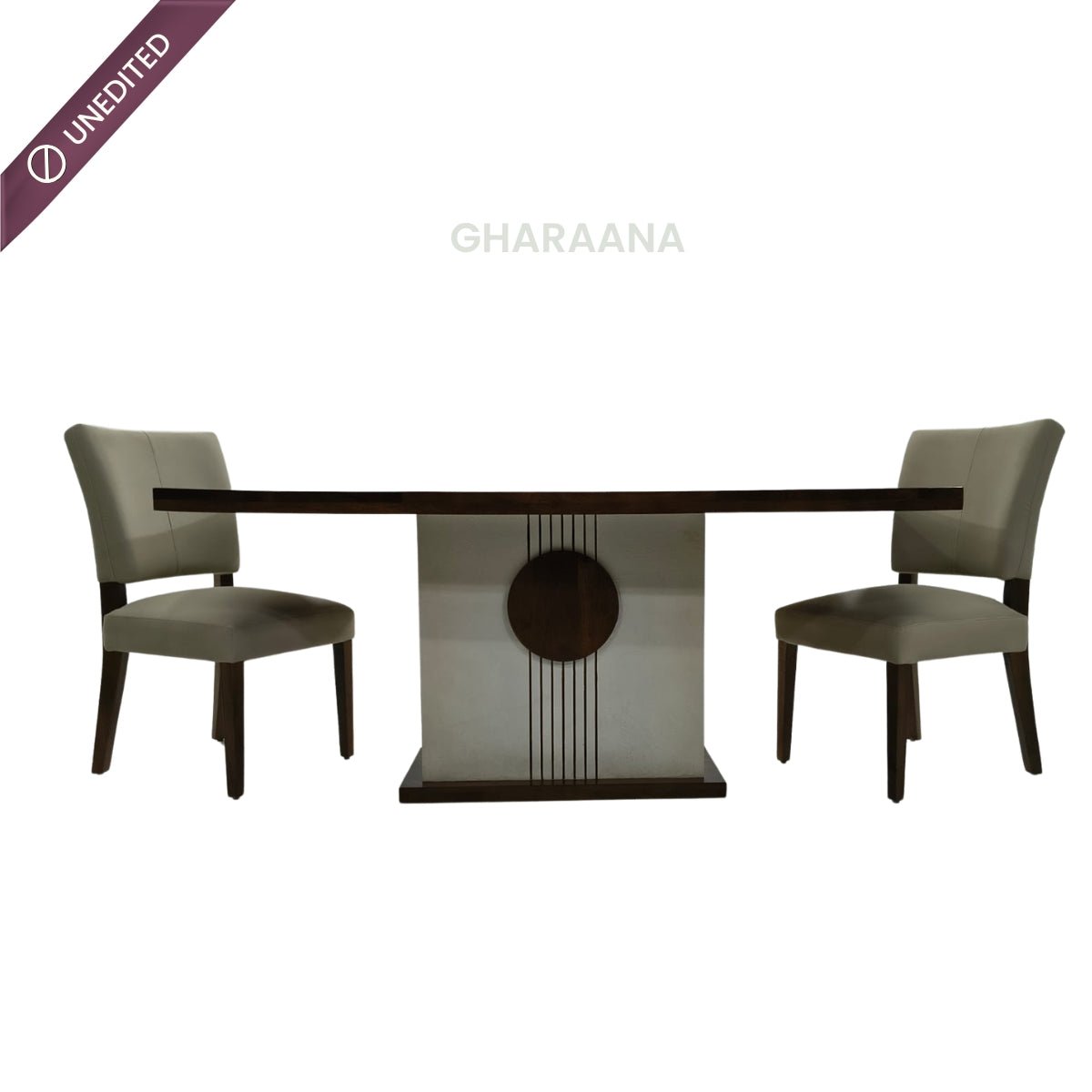Sunburst Wooden Dining Table Set - Dining Set - Gharaana