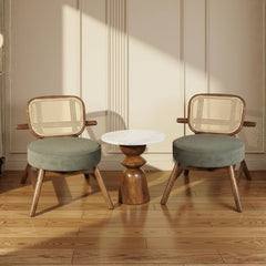 Abby Armchairs with Saaya Side Table Combo (Set of 3) - Armchairs - Gharaana
