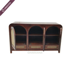 Vyut Wooden 54" Crockery Cabinet - Credenza Hutches - Gharaana