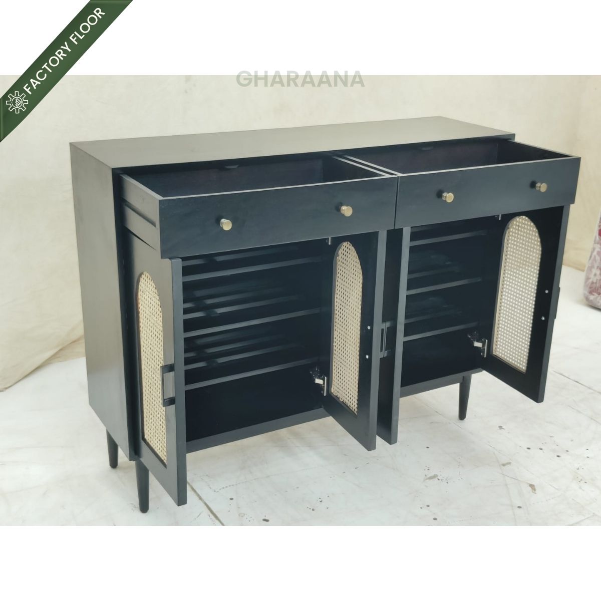 Tira Wooden Full Size Shoe Cabinet - Shoe Racks - Gharaana
