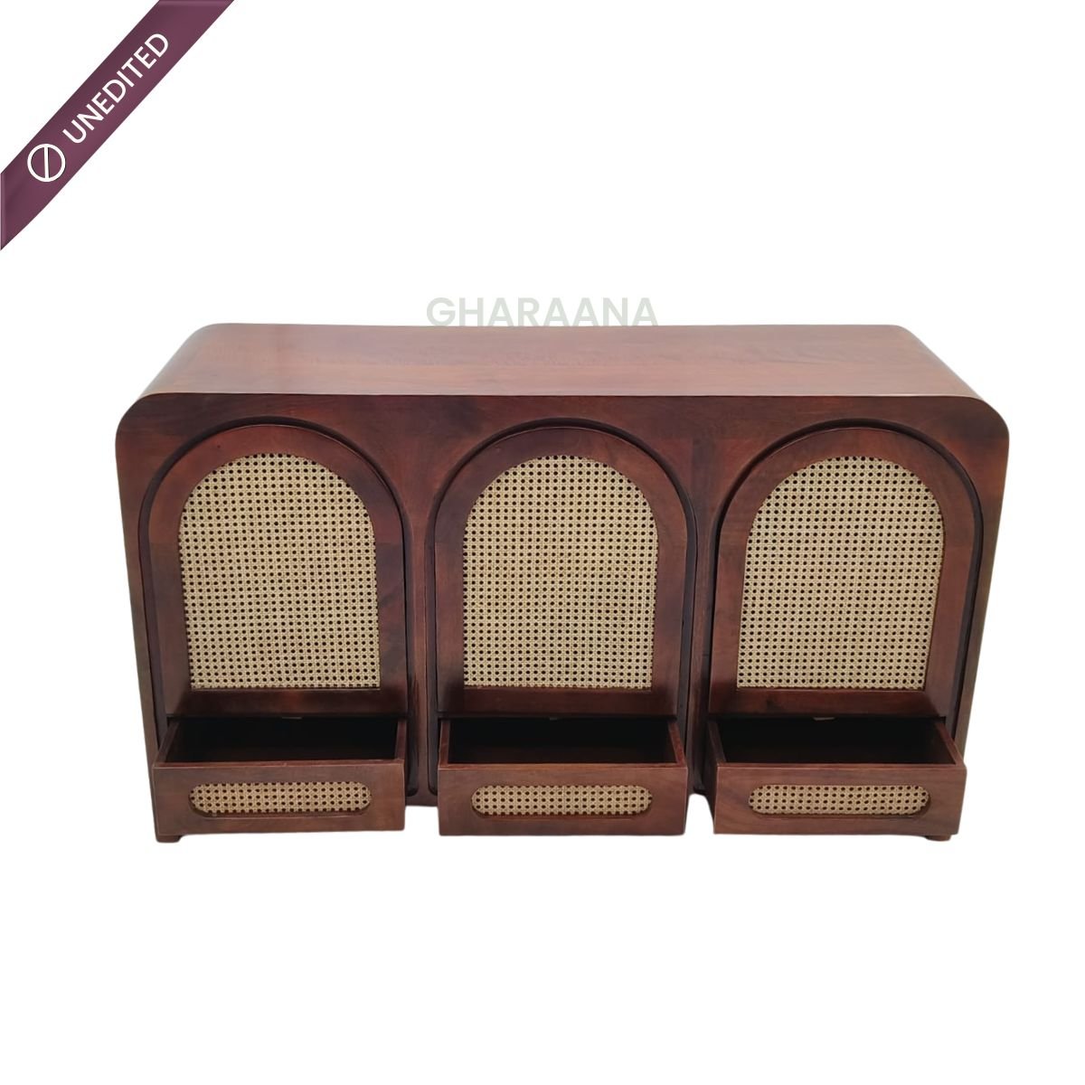 Vyut Wooden 54" Crockery Cabinet - Credenza Hutches - Gharaana