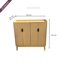 Isharya Wooden Full Size Shoe Cabinet - Shoe Racks - Gharaana
