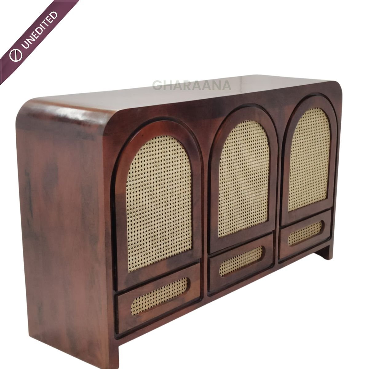 Vyut Wooden 54" Crockery Cabinet - Credenza Hutches - Gharaana
