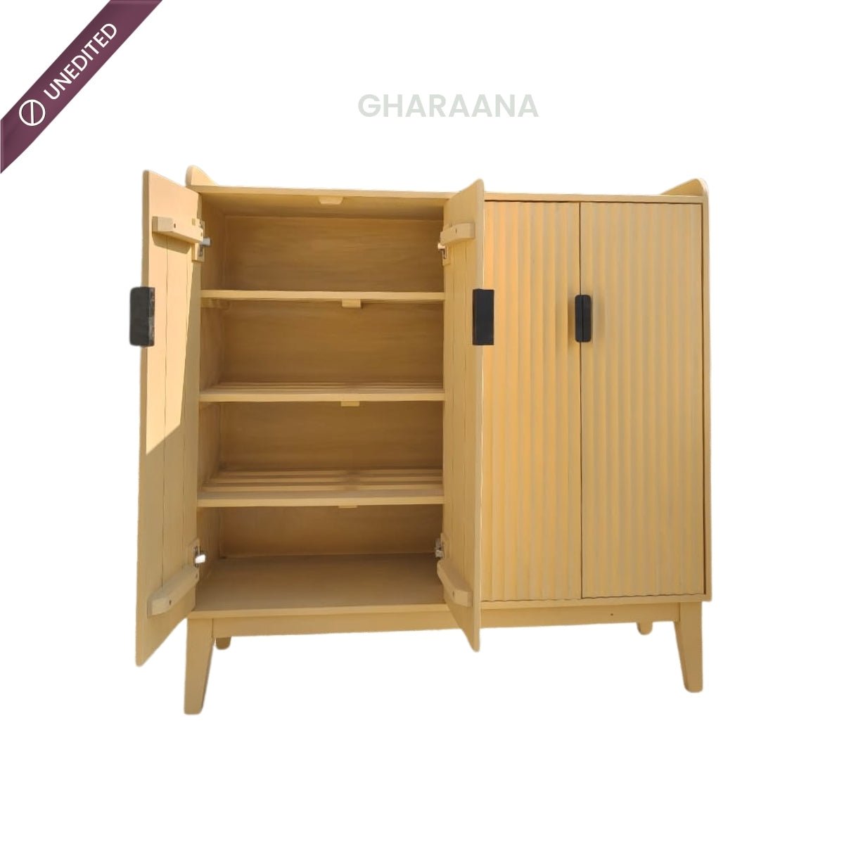 Isharya Wooden Full Size Shoe Cabinet - Shoe Racks - Gharaana