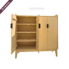 Isharya Wooden Full Size Shoe Cabinet - Shoe Racks - Gharaana