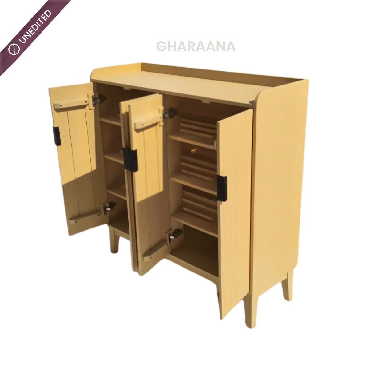 Isharya Wooden Full Size Shoe Cabinet - Shoe Racks - Gharaana