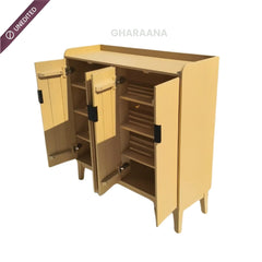 Isharya Wooden Full Size Shoe Cabinet - Shoe Racks - Gharaana